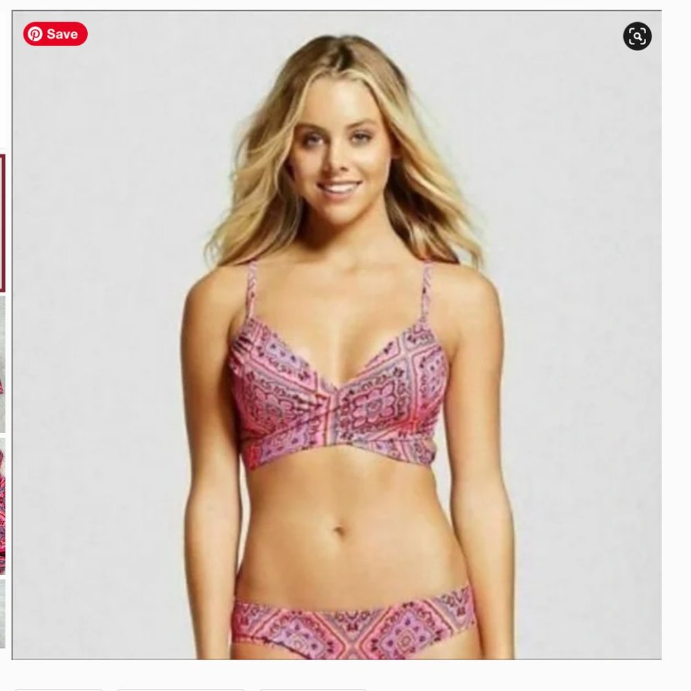Shade & shore 34 D bikini top w/matching xs cheeky bottom